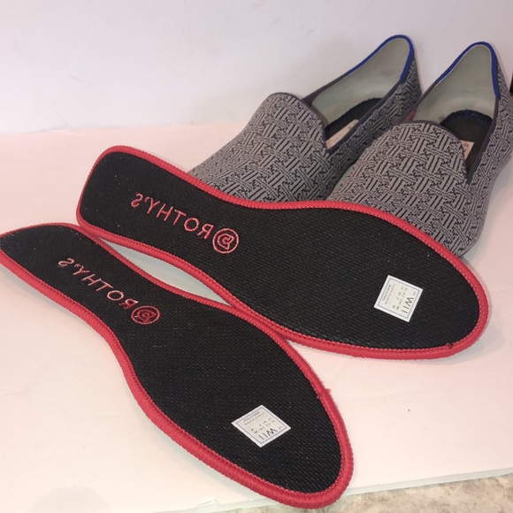 Rothy’s Charcoal Gray Retired Grid Pattern Loafer Flats - Picture 11 of 12